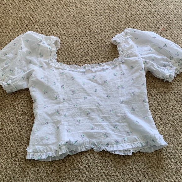 For Love and Lemons Delilah Ruffle Puff Sleeve Top - Picture 4 of 5